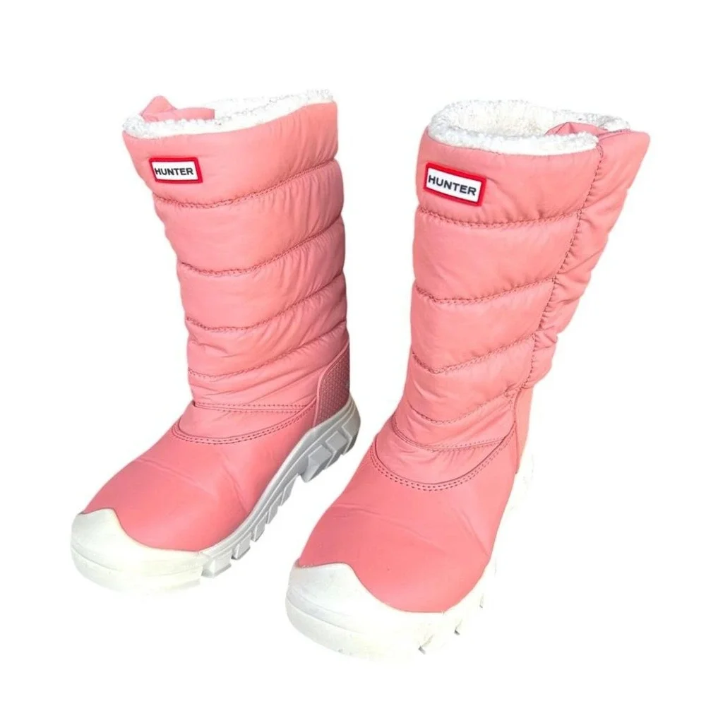 Hunter Intrepid Insulated Tall Snow Boots Big Kids UK‎ Size 3 Peach US Size 4